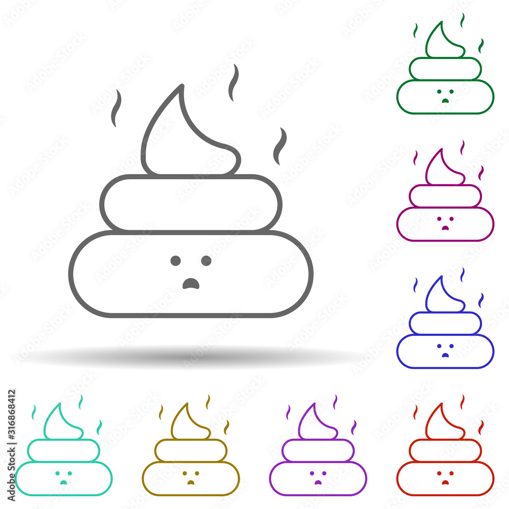 Poster poop, nasty in multi color style icon. simple thin line, outline vector of nasty icons for ui and ux
