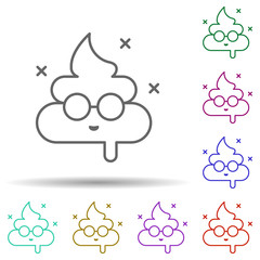 Shit sunglasses in multi color style icon. Simple thin line, outline vector of nasty icons for ui and ux, website or mobile application