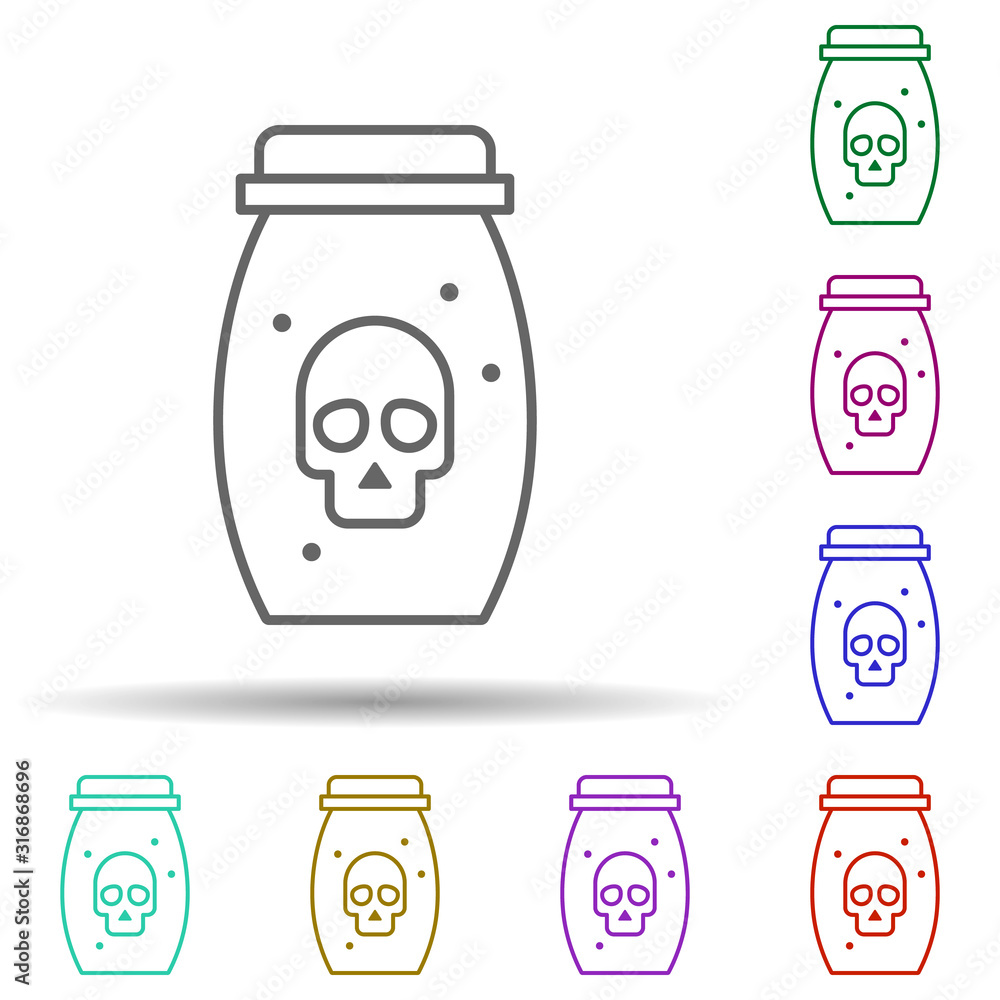 Poster poison, nasty in multi color style icon. simple thin line, outline vector of nasty icons for ui and 