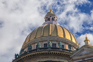 decor of Saint Isaac's Cathedral in Saint Petersburg. Saint Petersburge, Russia - September 16, 2018.