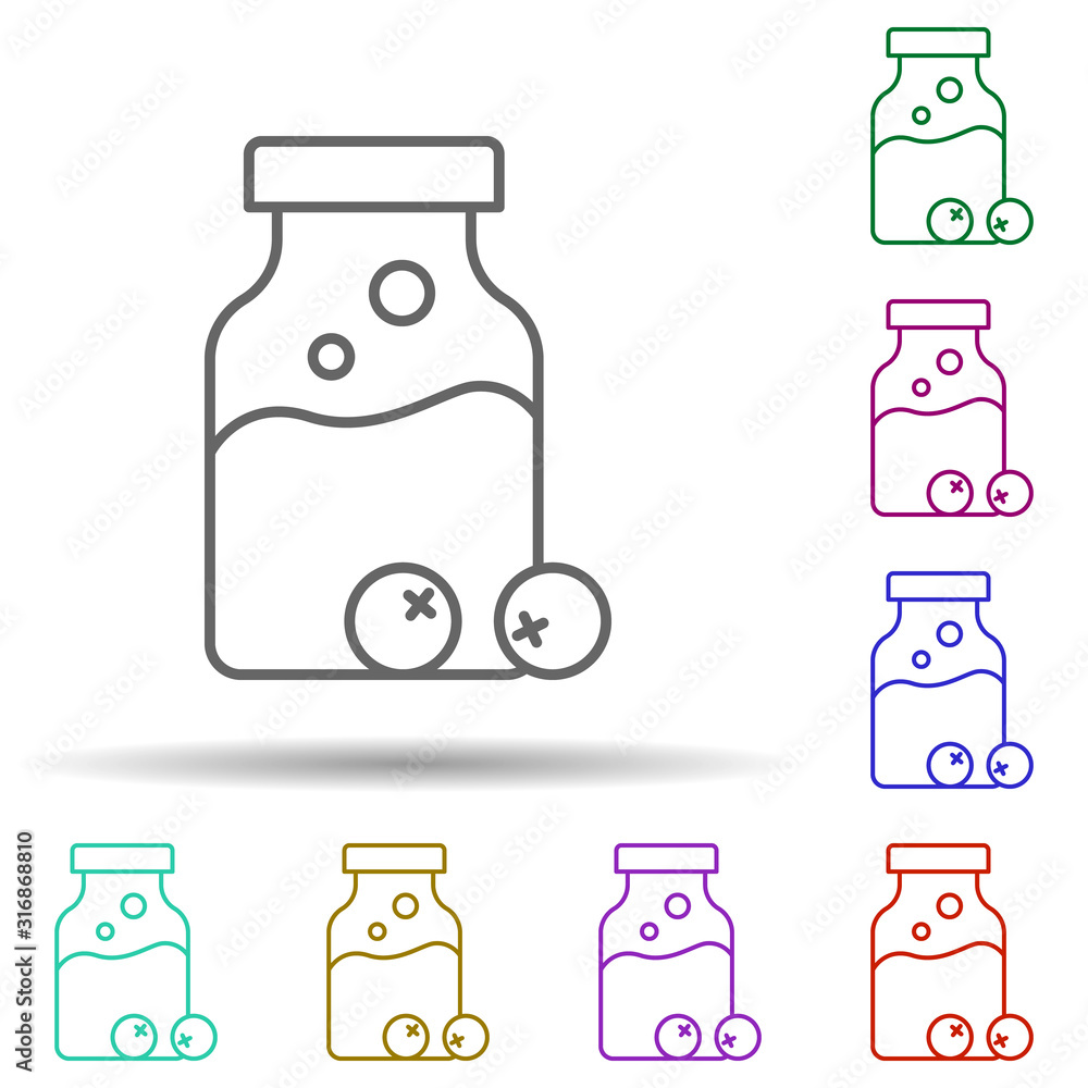 Poster eyeball, nasty in multi color style icon. simple thin line, outline vector of nasty icons for ui and