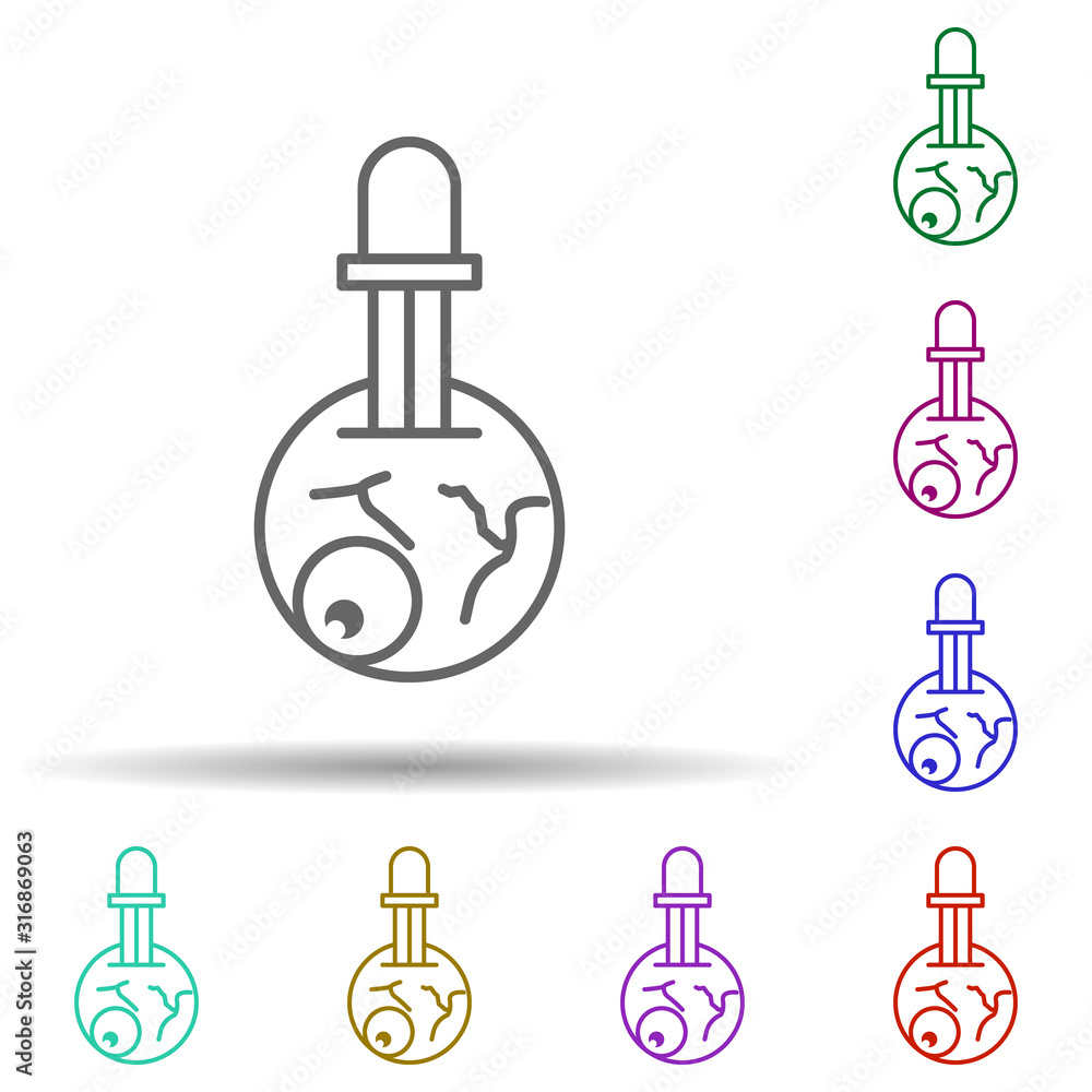 Aufkleber hand, finger, nasty in multi color style icon. simple thin line, outline vector of nasty icons for u