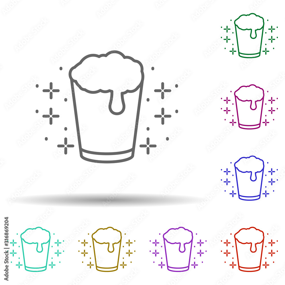 Poster Beer, drink in multi color style icon. Simple thin line, outline vector of oktoberfest icons for ui and ux, website or mobile application