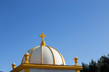 Cupola of a mausoleum in a cemetery