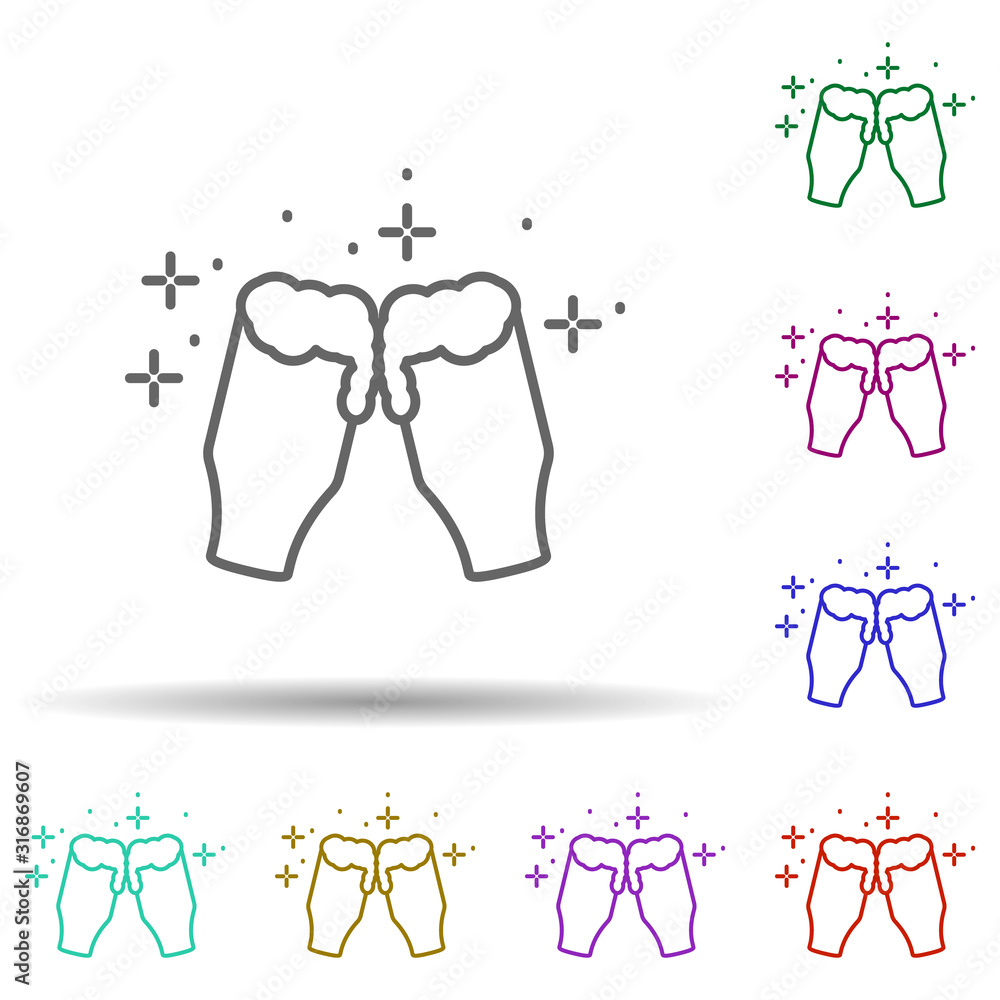 Poster beer, drink in multi color style icon. simple thin line, outline vector of oktoberfest icons for ui 
