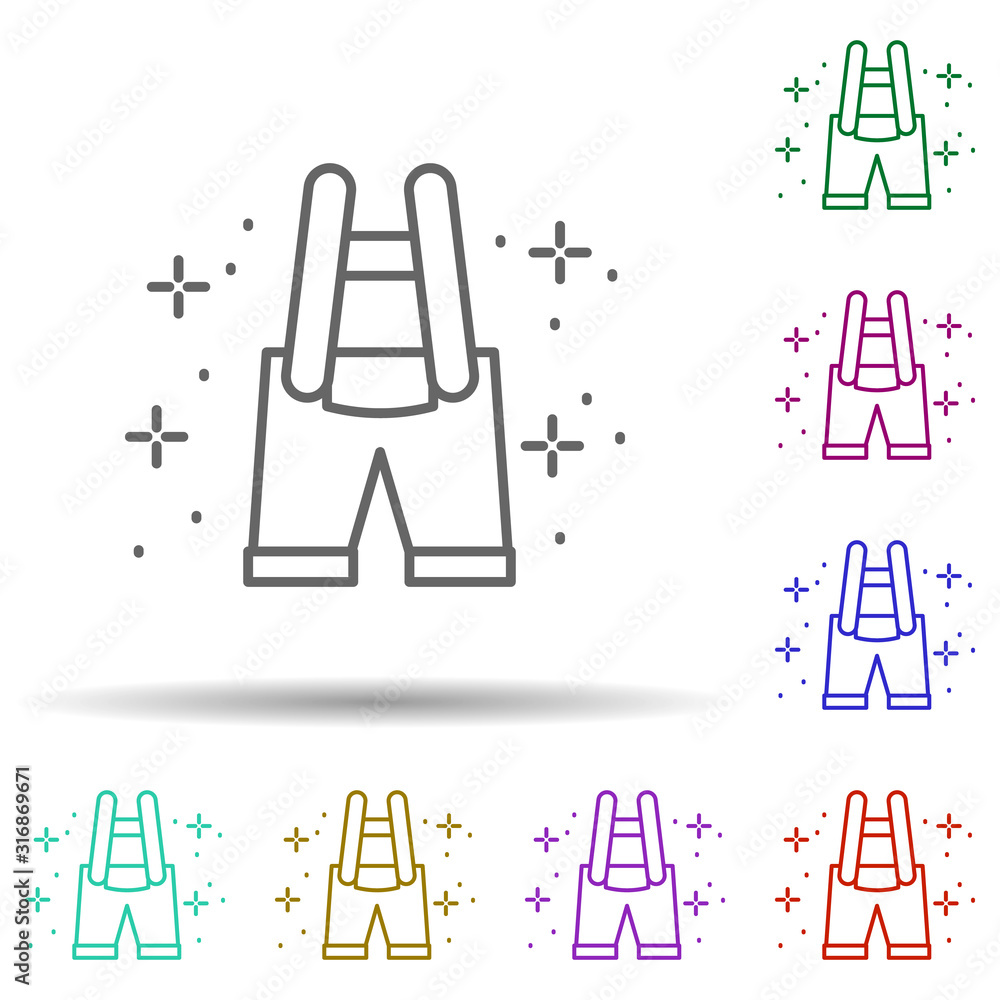 Poster clothes, germany in multi color style icon. simple thin line, outline vector of oktoberfest icons fo