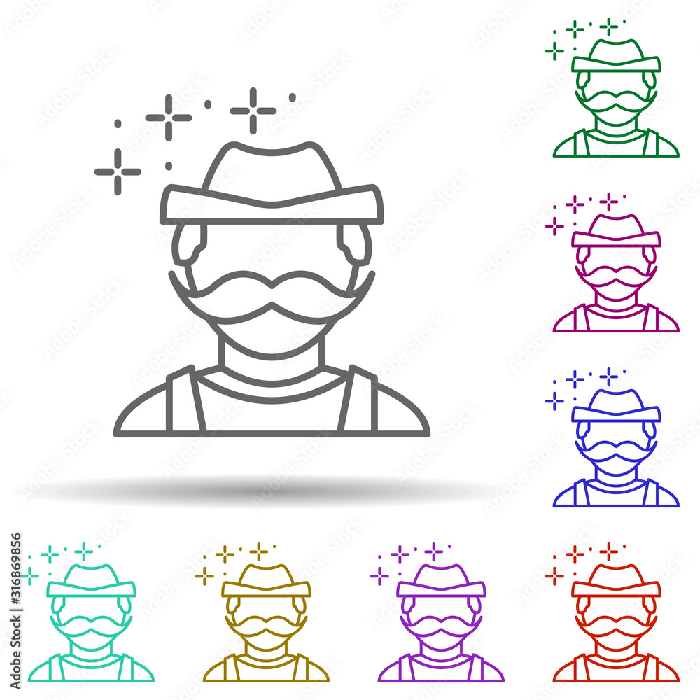Aufkleber german, avatar in multi color style icon. simple thin line, outline vector of oktoberfest icons for 