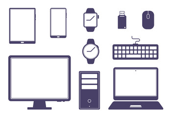 Set of Modern Digital devices icons. Electronic Devices Set. EPS-10