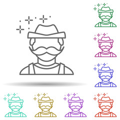 German, avatar in multi color style icon. Simple thin line, outline vector of oktoberfest icons for ui and ux, website or mobile application