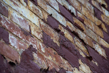 Ragged violet wall of bricks