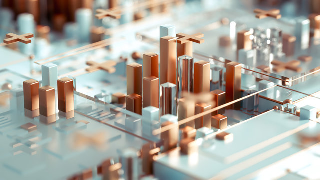 Tech futuristic geometric background. 3d illustration, 3d rendering.