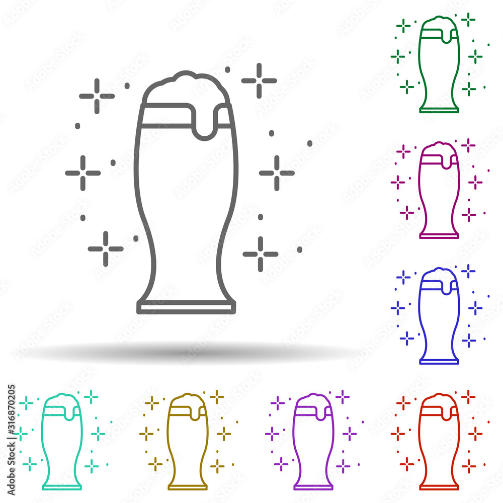 Aufkleber beer, drink in multi color style icon. simple thin line, outline vector of oktoberfest icons for ui 