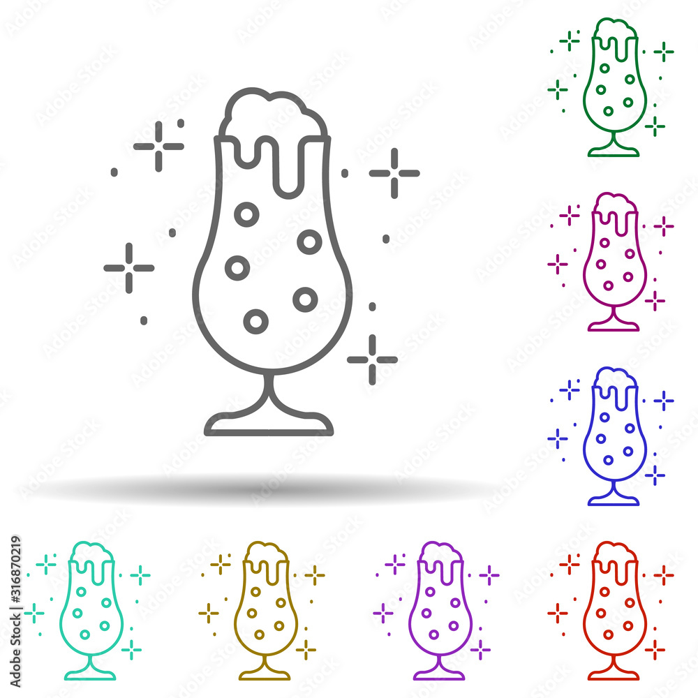 Poster Beer, drink in multi color style icon. Simple thin line, outline vector of oktoberfest icons for ui and ux, website or mobile application