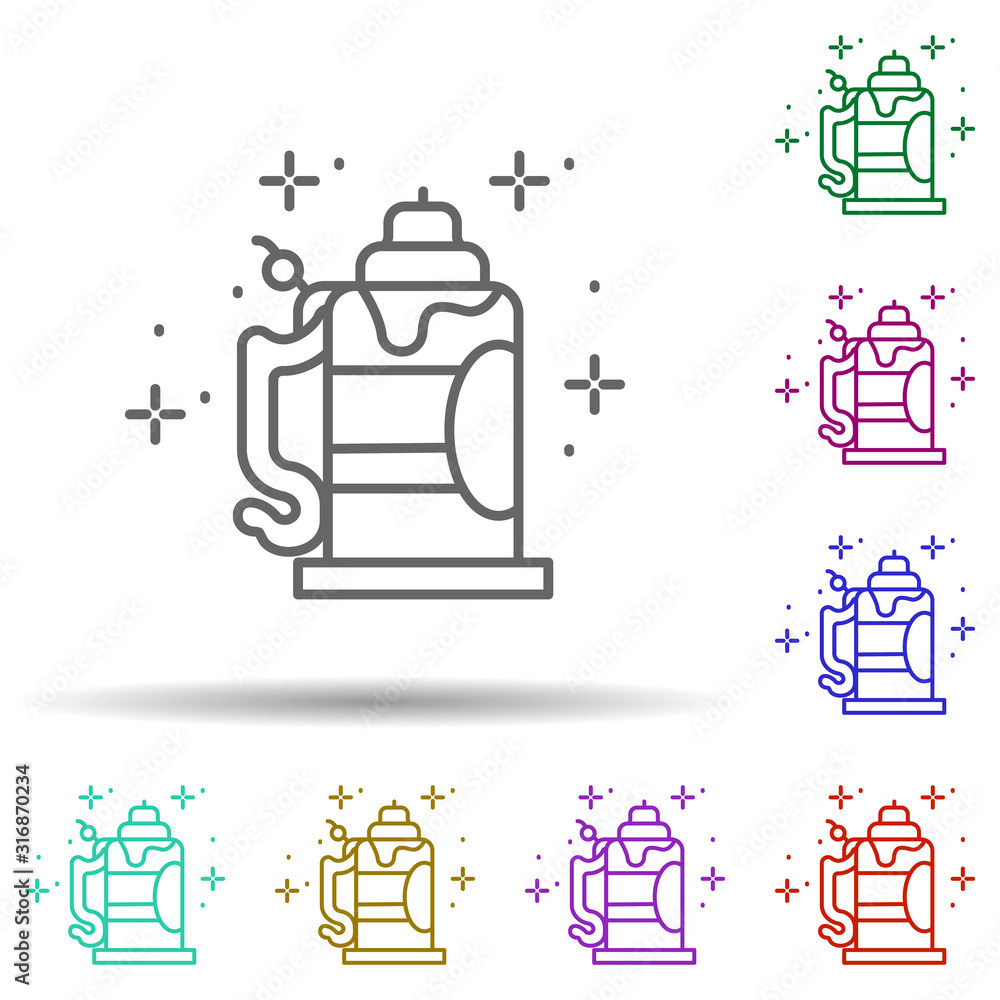 Poster Beer, drink in multi color style icon. Simple thin line, outline vector of oktoberfest icons for ui and ux, website or mobile application