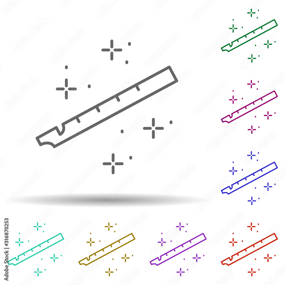 Poster flute, music in multi color style icon. simple thin line, outline vector of oktoberfest icons for ui