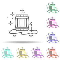 Barrel, beer in multi color style icon. Simple thin line, outline vector of oktoberfest icons for ui and ux, website or mobile application