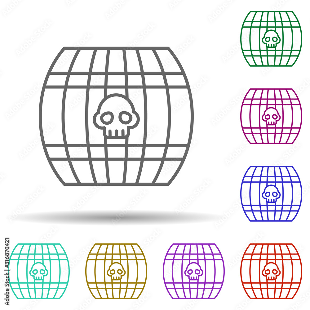 Aufkleber barrel, beer, pirate in multi color style icon. simple thin line, outline vector of pirate icons for