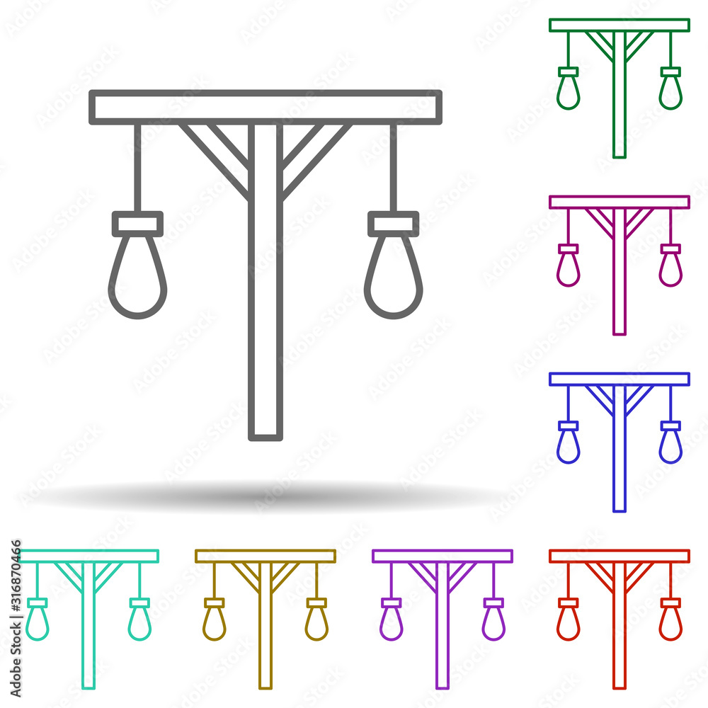 Poster gallows, pirate in multi color style icon. simple thin line, outline vector of pirate icons for ui a