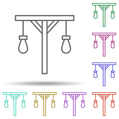 Gallows, pirate in multi color style icon. Simple thin line, outline vector of pirate icons for ui and ux, website or mobile application