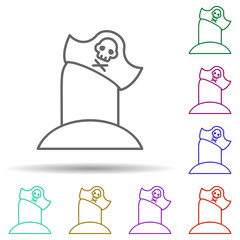 Pirate's grave in multi color style icon. Simple thin line, outline vector of pirate icons for ui and ux, website or mobile application