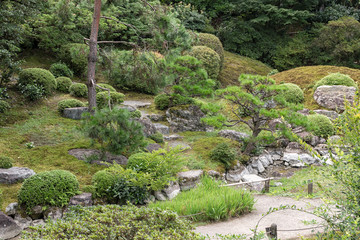 Fototapeta na wymiar Traditional Japanese Garden at Shorenin in Kyoto