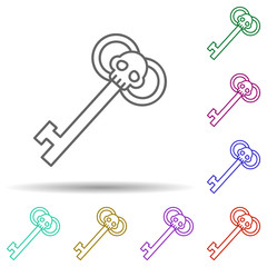 Key, pirate in multi color style icon. Simple thin line, outline vector of pirate icons for ui and ux, website or mobile application