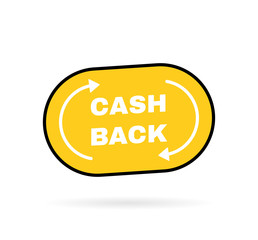 Cashback logo geometric bubble. Modern line vector illustration