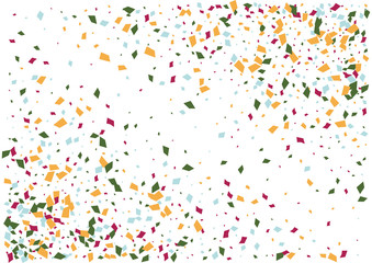 Festive color rectangle confetti background. Abstract frame confetti texture for holiday, postcard, poster, website, carnivals, birthday and children's parties. Cover confetti mock-up. Wedding card