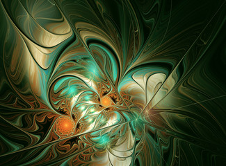 Abstract color dynamic background with lighting effect. Fractal art
