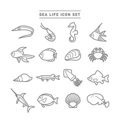 Obraz premium SEA LIFE ICON SET