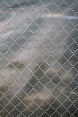 snowy mesh fence