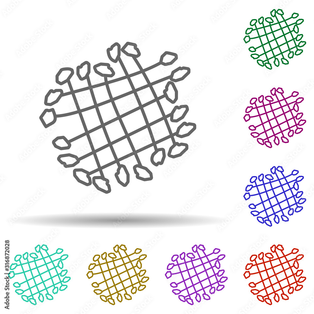 Poster prehistoric net in multi color style icon. simple thin line, outline vector of prehistoric icons for
