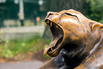 sculpture of lion.Saint Petersburge, Russia - September 17, 2018.