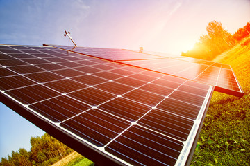 Solar energy panels in sunlight