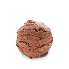 Tasty chocolate ice-cream on white background