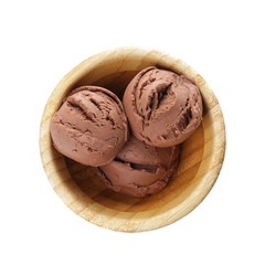 Tasty ice-cream in bowl on white background