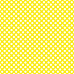 Seamless vector pattern with small white polka dots on a sunny yellow background