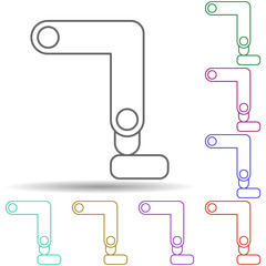 Robotic technology leg in multi color style icon. Simple thin line, outline vector of robotisc icons for ui and ux, website or mobile application