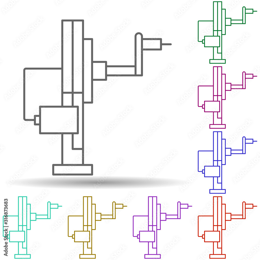 Poster robotic technology machine in multi color style icon. simple thin line, outline vector of robotisc i