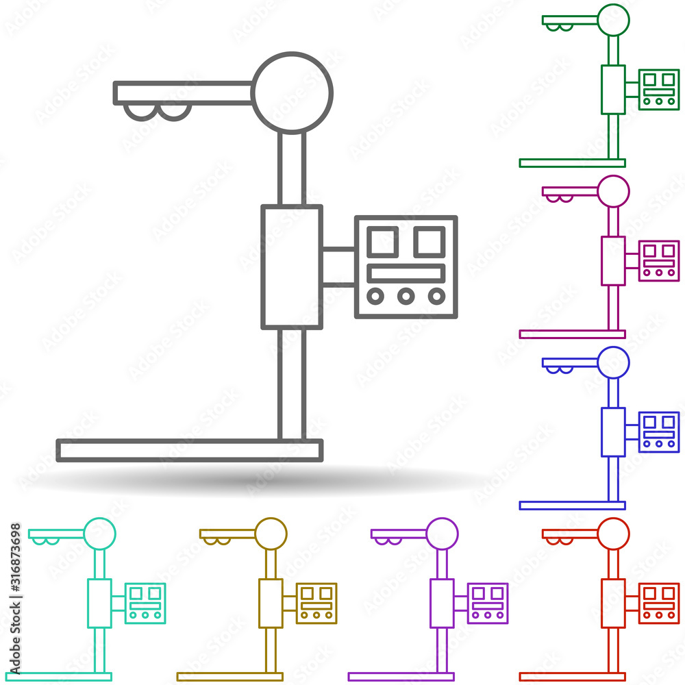Poster robotic technology machine in multi color style icon. simple thin line, outline vector of robotisc i