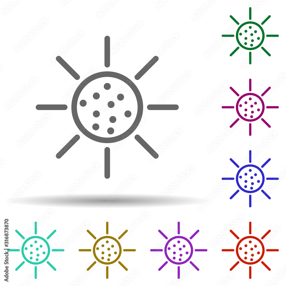 Poster reflector in multi color style icon. simple thin line, outline vector of row matterial icons for ui 