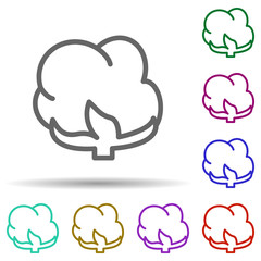 Cotton in multi color style icon. Simple thin line, outline vector of row matterial icons for ui and ux, website or mobile application