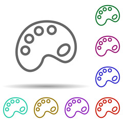 Palette in multi color style icon. Simple thin line, outline vector of row matterial icons for ui and ux, website or mobile application