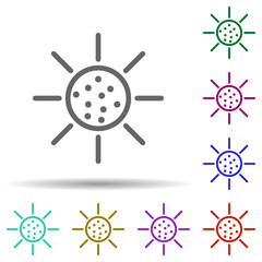 Obraz premium Reflector in multi color style icon. Simple thin line, outline vector of row matterial icons for ui and ux, website or mobile application