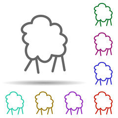Wool in multi color style icon. Simple thin line, outline vector of row matterial icons for ui and ux, website or mobile application