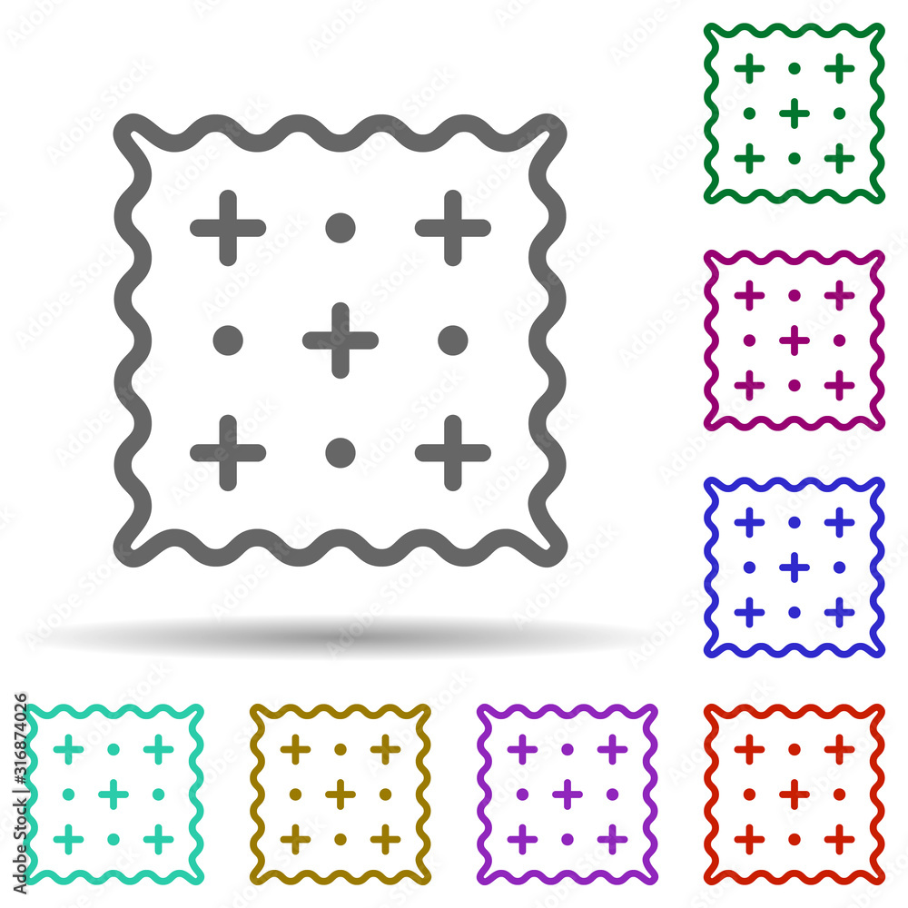 Poster sewing in multi color style icon. simple thin line, outline vector of row matterial icons for ui and