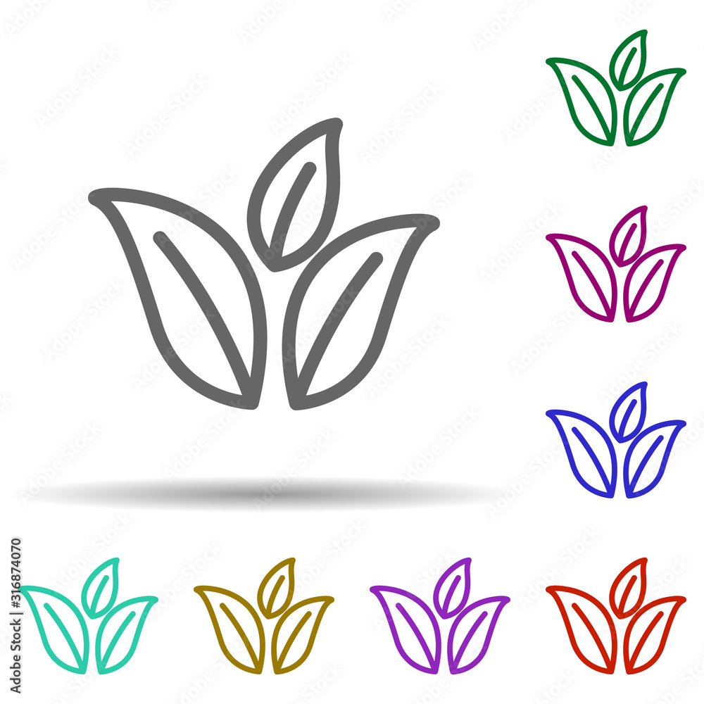 Poster leaf in multi color style icon. simple thin line, outline vector of row matterial icons for ui and u