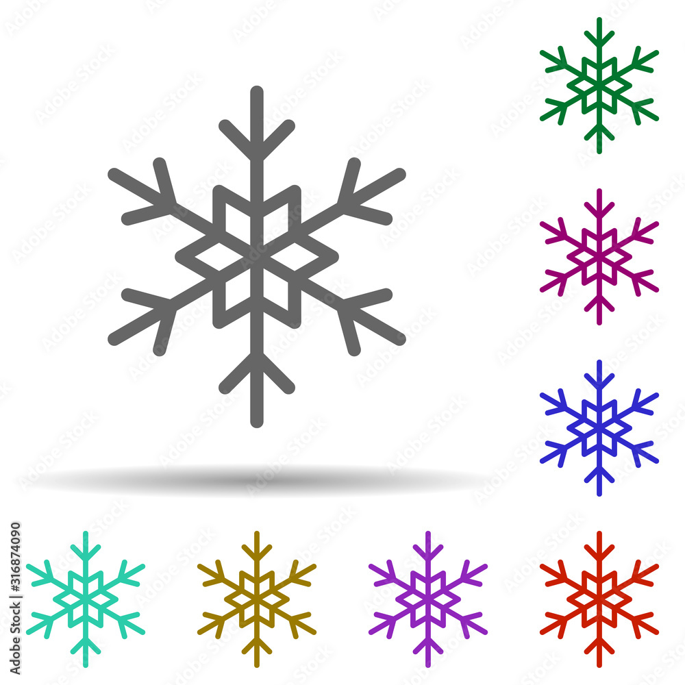 Poster winter in multi color style icon. simple thin line, outline vector of row matterial icons for ui and