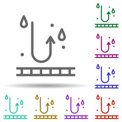 Resistance in multi color style icon. Simple thin line, outline vector of row matterial icons for ui and ux, website or mobile application