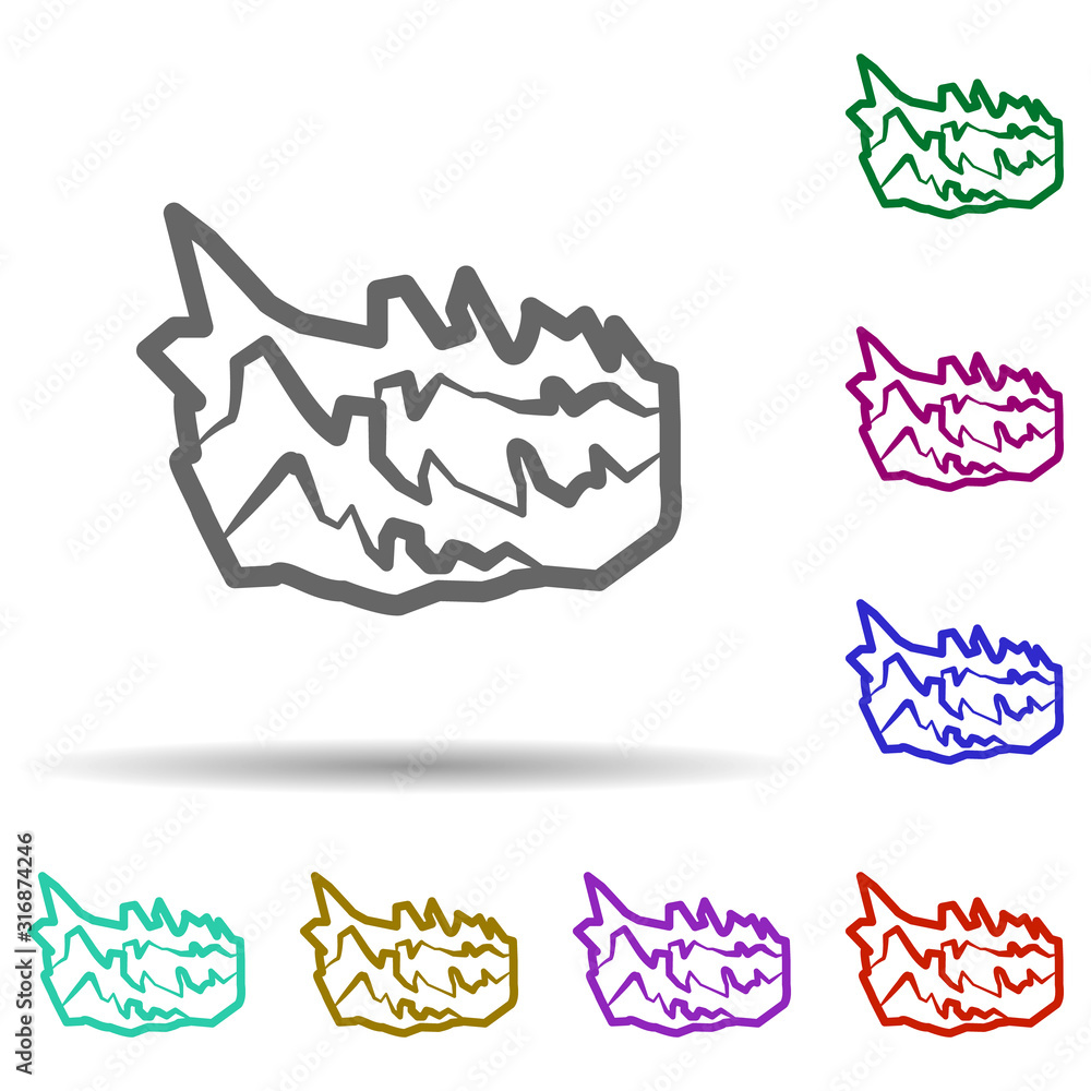Poster magnesium in multi color style icon. simple thin line, outline vector of row matterial icons for ui 